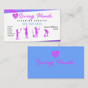 Loving Hands Pink and Blue Cleaning Service 名刺