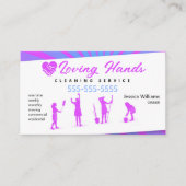 Loving Hands Pink and Blue Cleaning Service 名刺 (正面)