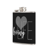 LOVING LIFEレタリングとハート | フラスク (左)