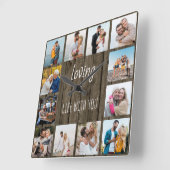 Loving Life with You引用文12フォトウッド スクエア壁時計 (傾斜)