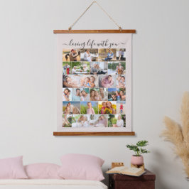 Loving Life with You 24 Photo Masonry Grid Beige 吊り下げ型タペストリー
