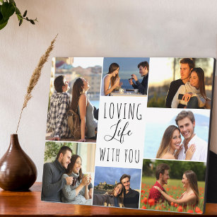 Loving Life With You 7 Photo Collage  白 フォトプラーク