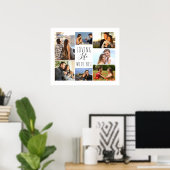 Loving Life with You 7 Photo Collage |白 ポスター (ホームオフィス)