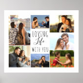 Loving Life with You 7 Photo Collage |白 ポスター (正面)