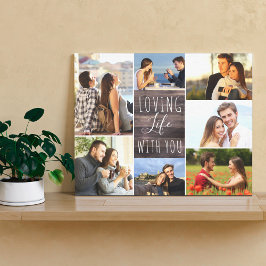 Loving Life with You 7 Photo Collage - 素朴 Wood キャンバスプリント
