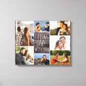 Loving Life with You 7 Photo Collage - 素朴 Wood キャンバスプリント (正面)
