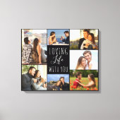 Loving Life with You 7 Photo Collage – 黒 キャンバスプリント (正面)