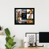 Loving Life with You 7 Photo Collage |黒 ポスター (ホームオフィス)