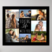 Loving Life with You 7 Photo Collage |黒 ポスター (正面)