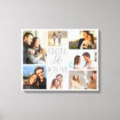 Loving Life with You 7 Photo Collage - Gray Marble キャンバスプリント (正面)