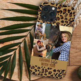 Loving Life with You Leopardプリント3フォトブラウン iPhone 13 Pro Maxケース