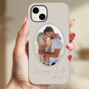 Loving Life with You Neutral Oval Framed Photo Case-Mate iPhone 14 Plusケース