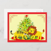 Loving Lion & Tiger Happy Holiday Postcard シーズンポストカード (正面/裏面)