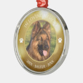 Loving MemoryでPet写真の金ゴールド記念 メタルオーナメント (左)