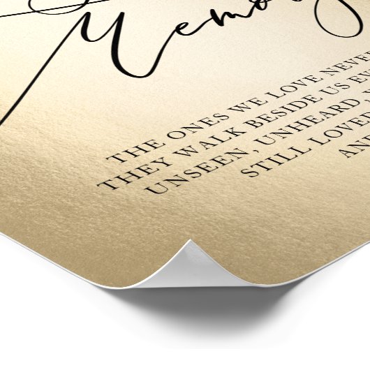 Loving Memoryのサインに書結婚跡の文字 ポスター (角)