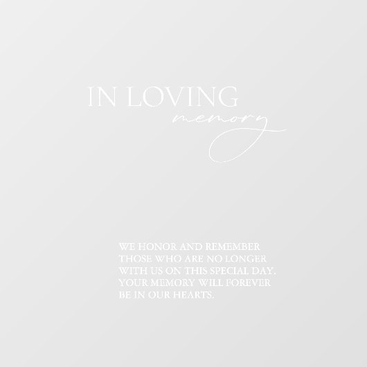 Loving Memoryのシンプル鏡結婚デカール記号 ウィンドウサイン (シート)