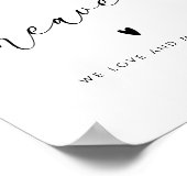 Loving Memoryのシンボルや象徴のミニマル結婚リストスクリプト ポスター (角)