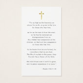 Loving Memoryのスクリプト葬儀フォト祈りの言葉カード (裏面)