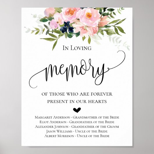 Loving Memoryのフローラ結婚のサイン ポスター (正面)