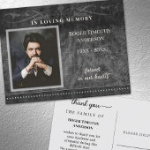 Loving Memoryのブラックグレー写真ありがとう ポストカード