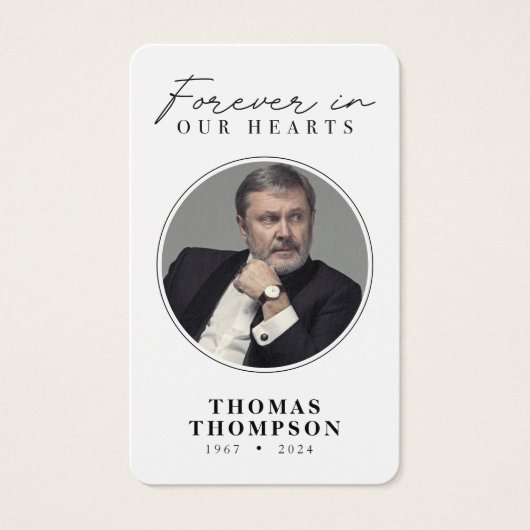 Loving Memoryのミニマル祈りの言葉写真カード (正面)