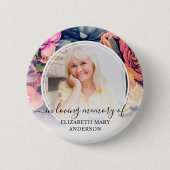 Loving Memoryの葬儀ムーディーなフローラ写真 缶バッジ (正面)