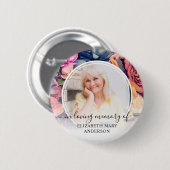 Loving Memoryの葬儀ムーディーなフローラ写真 缶バッジ (正面&裏面)