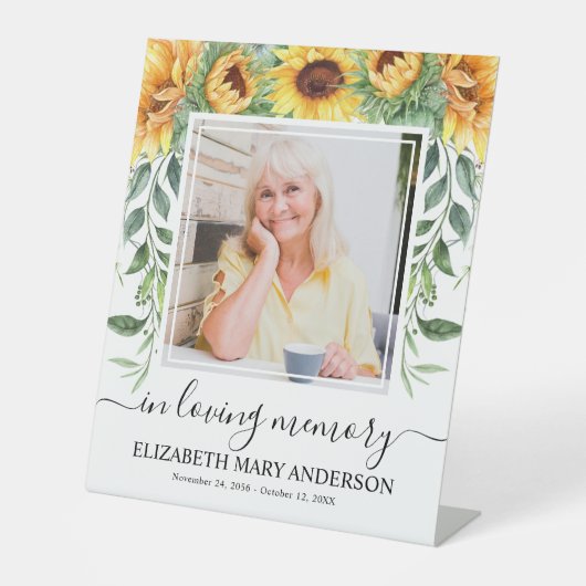 Loving Memoryひまわりフローラ葬儀の写真 台座サイン (正面)