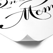 Loving Memoryエレガントの黒い手書き文字 ポスター (角)