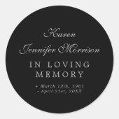 Loving MemoryエレガントのScript Blackの名前 ラウンドシール (正面)