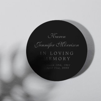 Loving MemoryエレガントのScript Blackの名前 ラウンドシール