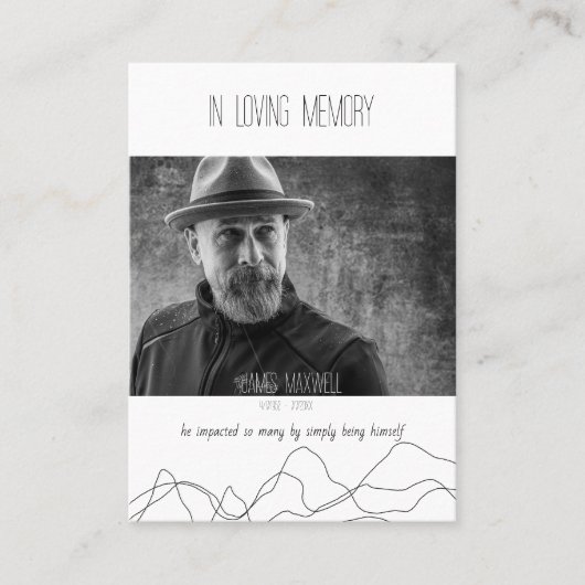 Loving Memoryエレガント祈りの言葉モダン・カード 名刺 (正面)