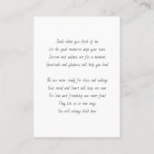 Loving Memoryエレガント祈りの言葉モダン・カード 名刺 (裏面)