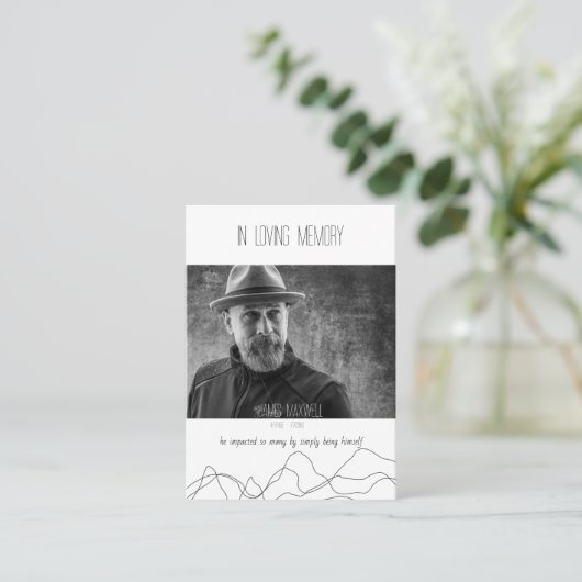 Loving Memoryエレガント祈りの言葉モダン・カード 名刺 (スタンド正面)