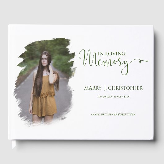 Loving Memoryエレガント Photoの手書きスクリプト ゲストブック (正面)