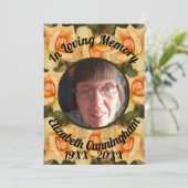 Loving Memoryオレンジ色のバラ縁ど写真詩 招待状 (スタンド正面)