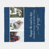 Loving Memoryカスタムの3 Photo Grid フリースブランケット (正面(横))