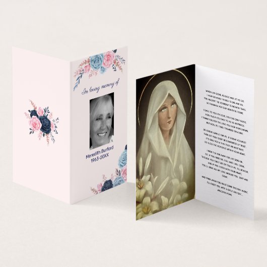 Loving Memoryカードの葬儀祈りの言葉 (内部&外部)