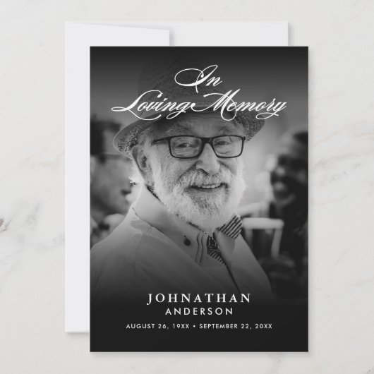 Loving Memoryスクリプエレガントトで2-Photo死亡 案内状 (正面)
