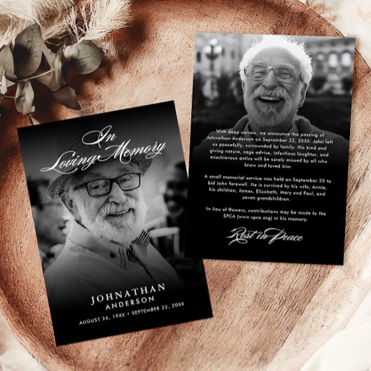 Loving Memoryスクリプエレガントトで2-Photo死亡 案内状