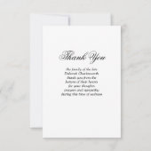 Loving Memoryスクリプトエレガントの葬儀の写真 サンキューカード (裏面)