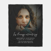 Loving Memoryスクリプトエレガントメモリアル写真 フリースブランケット (正面)