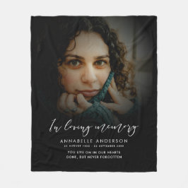 Loving Memoryスクリプトエレガントメモリアル写真 フリースブランケット