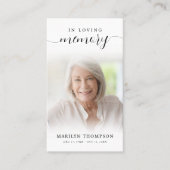 Loving Memoryスクリプトフォト祈りの言葉カードの葬儀 名刺 (正面)
