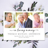 Loving Memoryスクリプトフォト葬儀悔やみや弔慰 サンキューカード