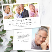 Loving Memoryスクリプトフォト葬儀悔やみや弔慰 サンキューカード