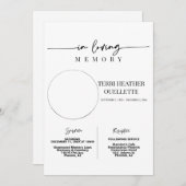 Loving Memoryスクリプト葬儀メモリアル・サービス 招待状 (正面/裏面)