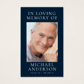 Loving Memoryネイビーブルー記念祈りの言葉カード (正面)