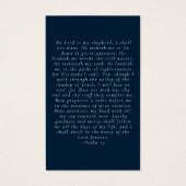 Loving Memoryネイビーブルー記念祈りの言葉カード (裏面)