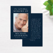 Loving Memoryネイビーブルー記念祈りの言葉カード (デスク)